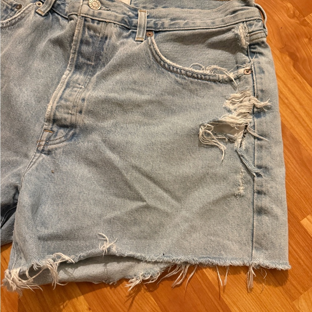 Agolde Parker Long Jean Shorts - Picture 4 of 14